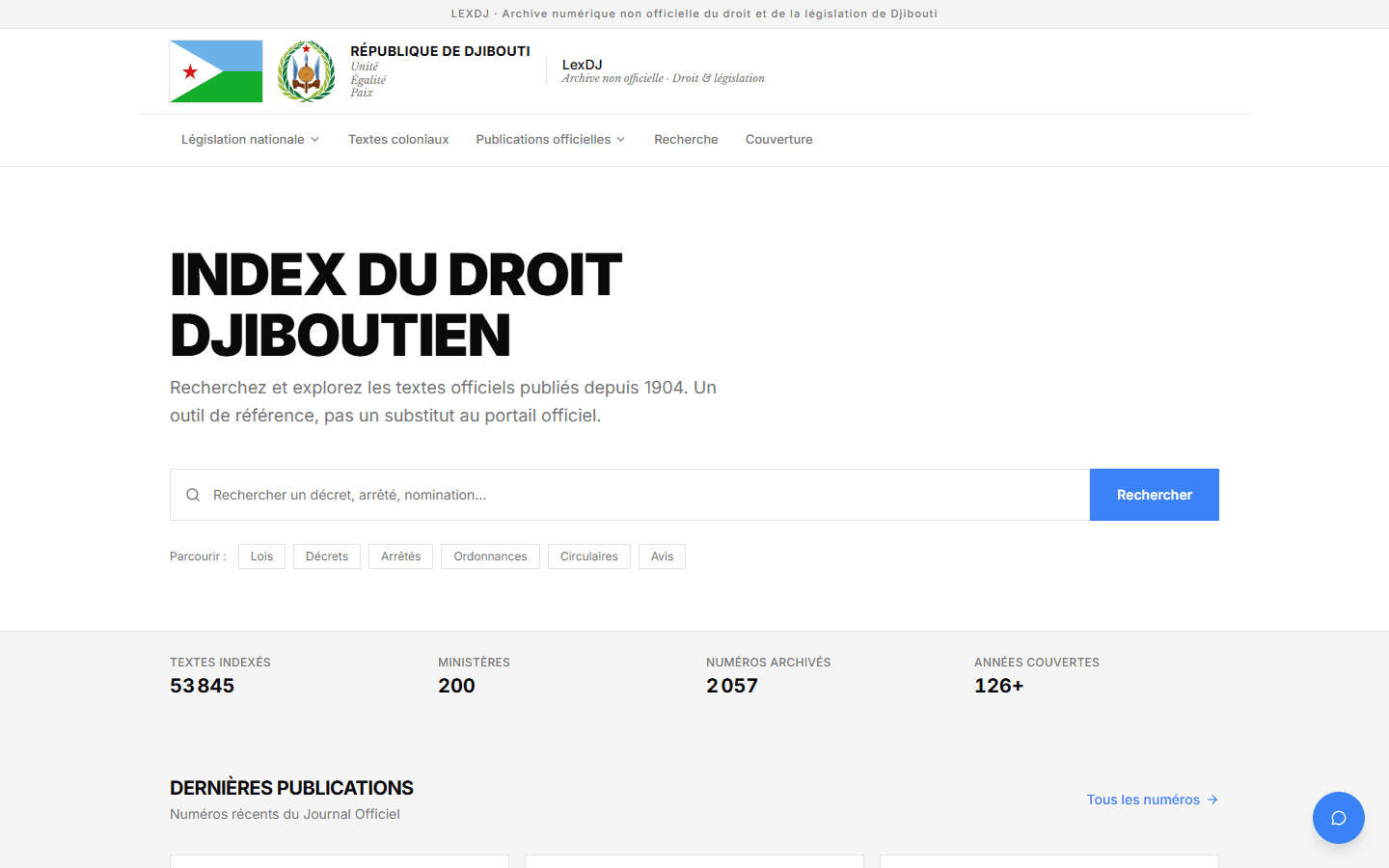 LexDj — publications officielles, modernisées